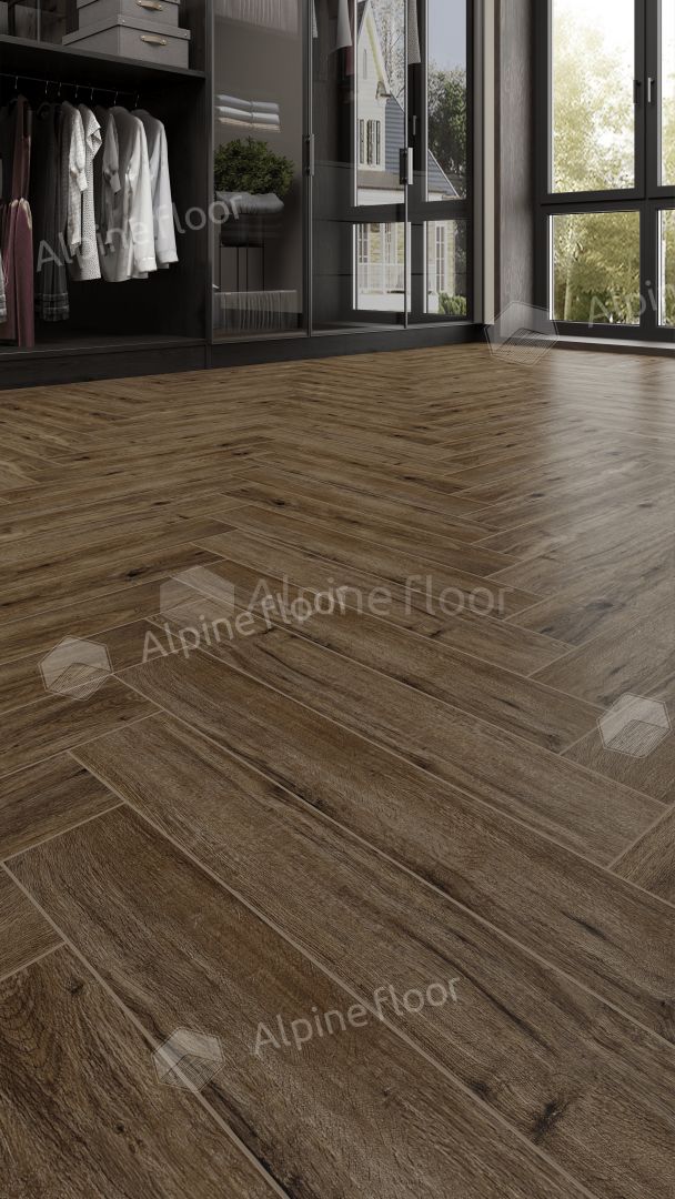 Ламинат Alpine Floor Herringbone LF102-10 Дуб Бордо