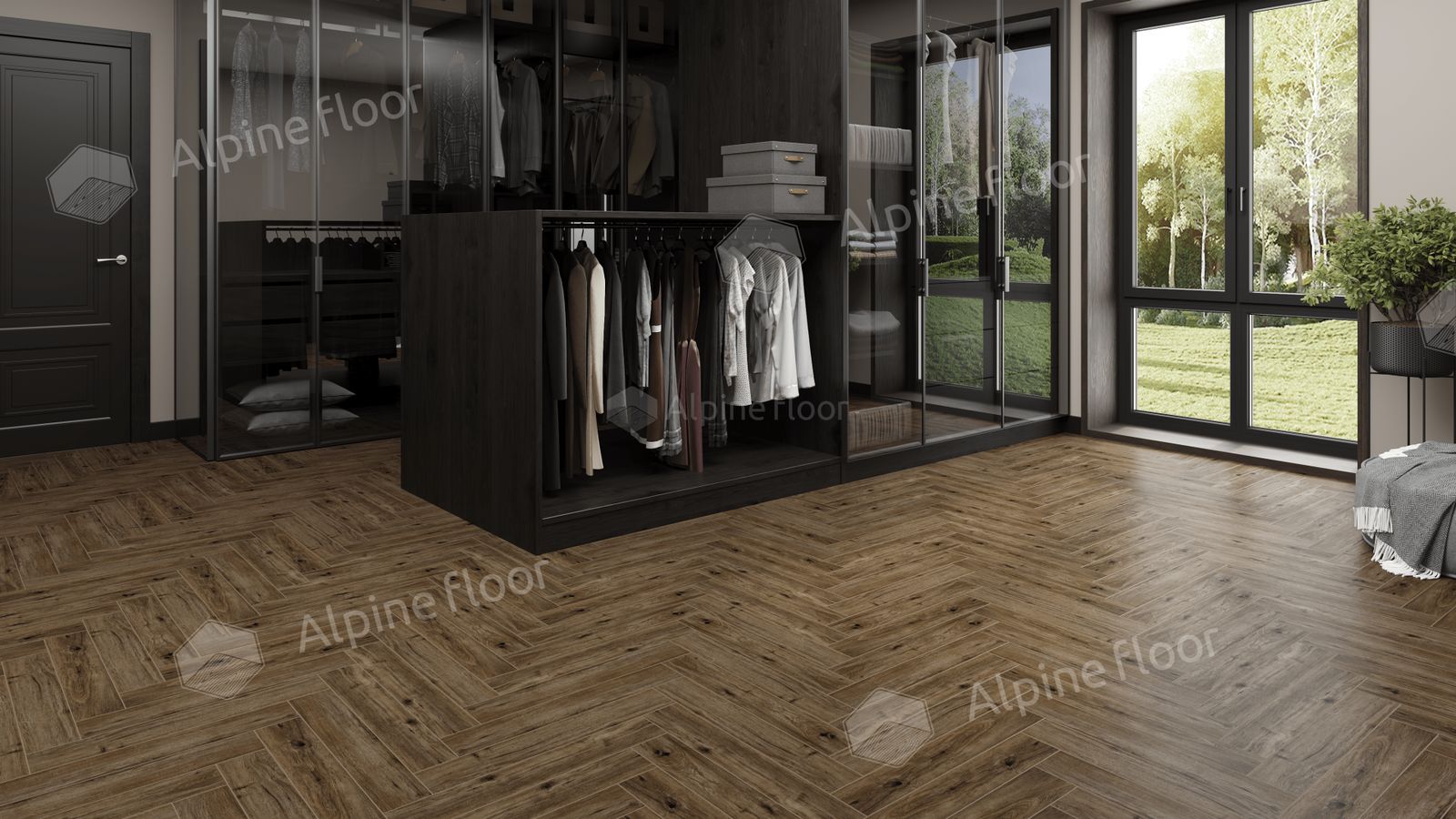 Ламинат Alpine Floor Herringbone LF102-10 Дуб Бордо