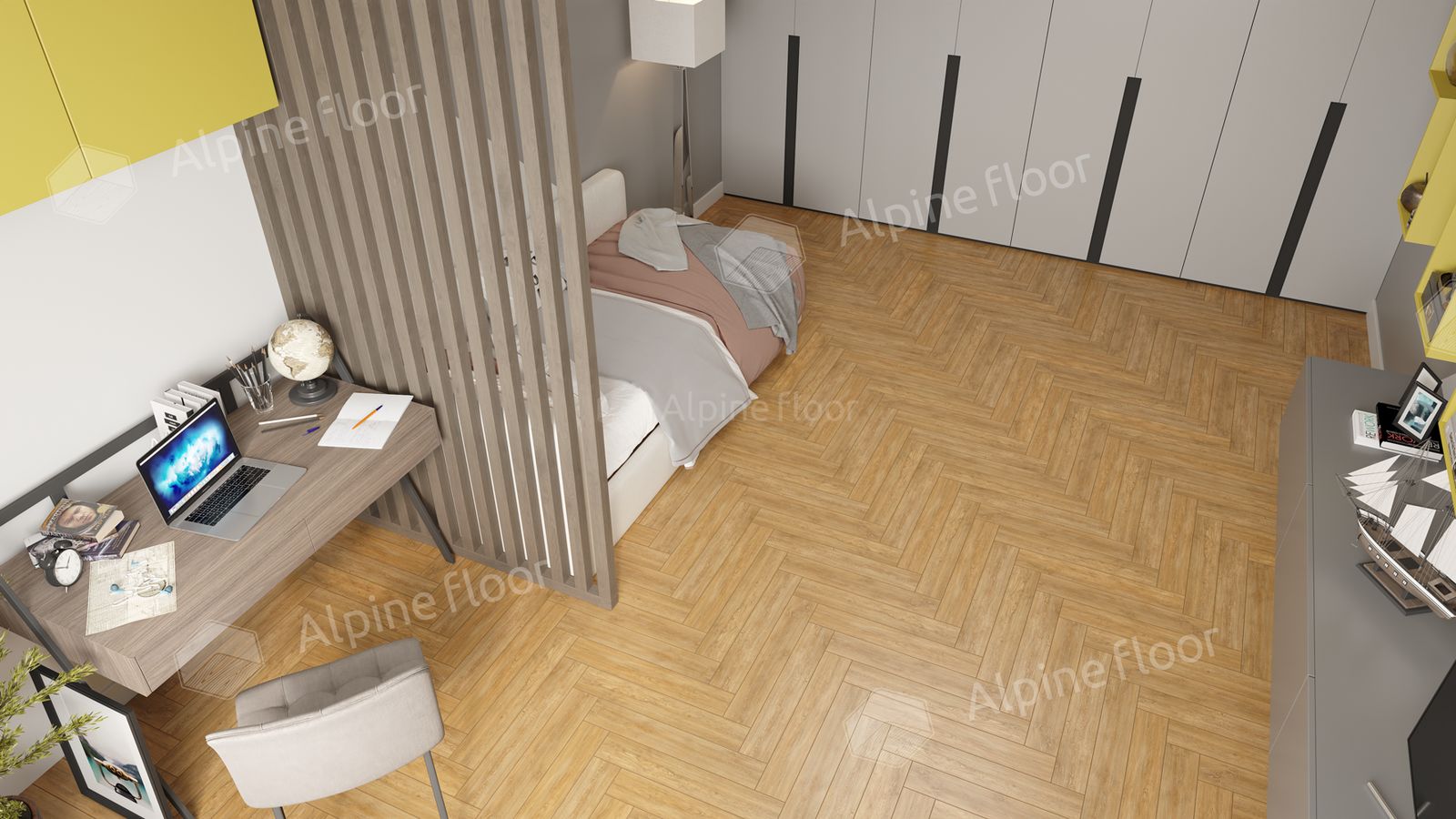 Ламинат Alpine Floor Herringbone 12 Pro Дуб Тулуза LF106-04