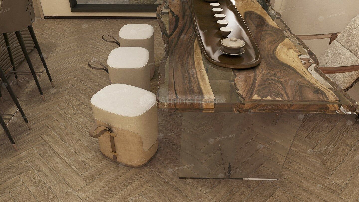 Ламинат Alpine Floor Herringbone Дуб Калабрия LF 105-09